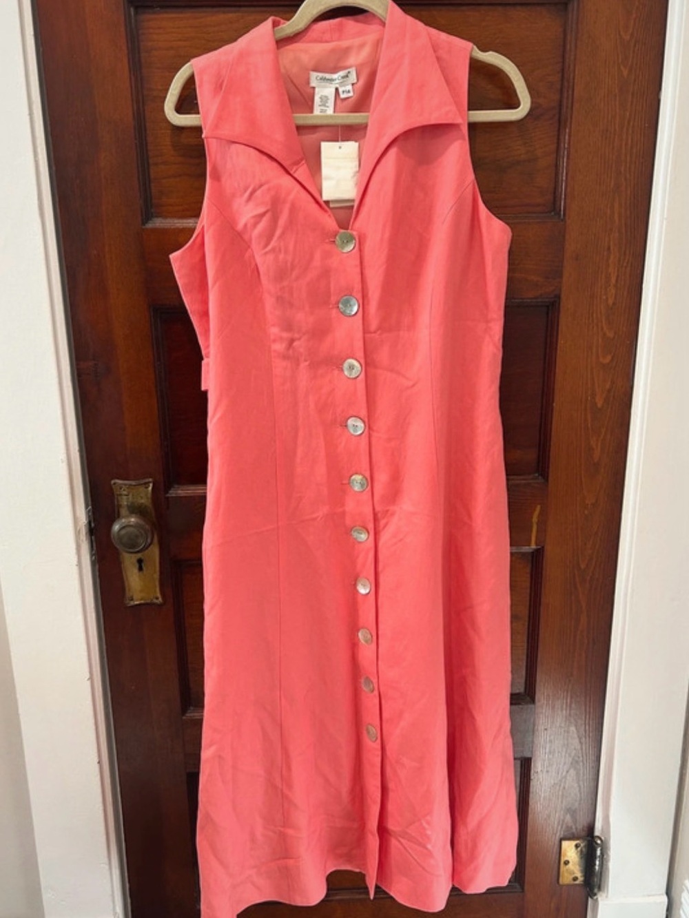 Coldwater Creek Midi Maxi Linen Button Up Dress